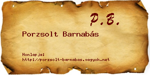 Porzsolt Barnabás névjegykártya