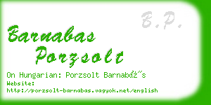 barnabas porzsolt business card